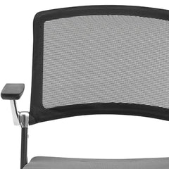 Set of Two Black Gray and Black Mesh Conference Office Chair - Homeroots