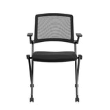 Set of Two Black Mesh Rolling Conference Office Chair - Homeroots