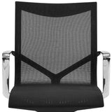 Black and Silver Adjustable Swivel Mesh Rolling Office Chair - Homeroots