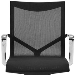 Black and Silver Adjustable Swivel Mesh Rolling Office Chair - Homeroots