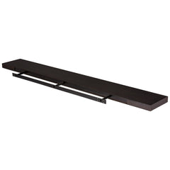 75" Espresso Wooden Wall Mounted Floating Shelf - Homeroots