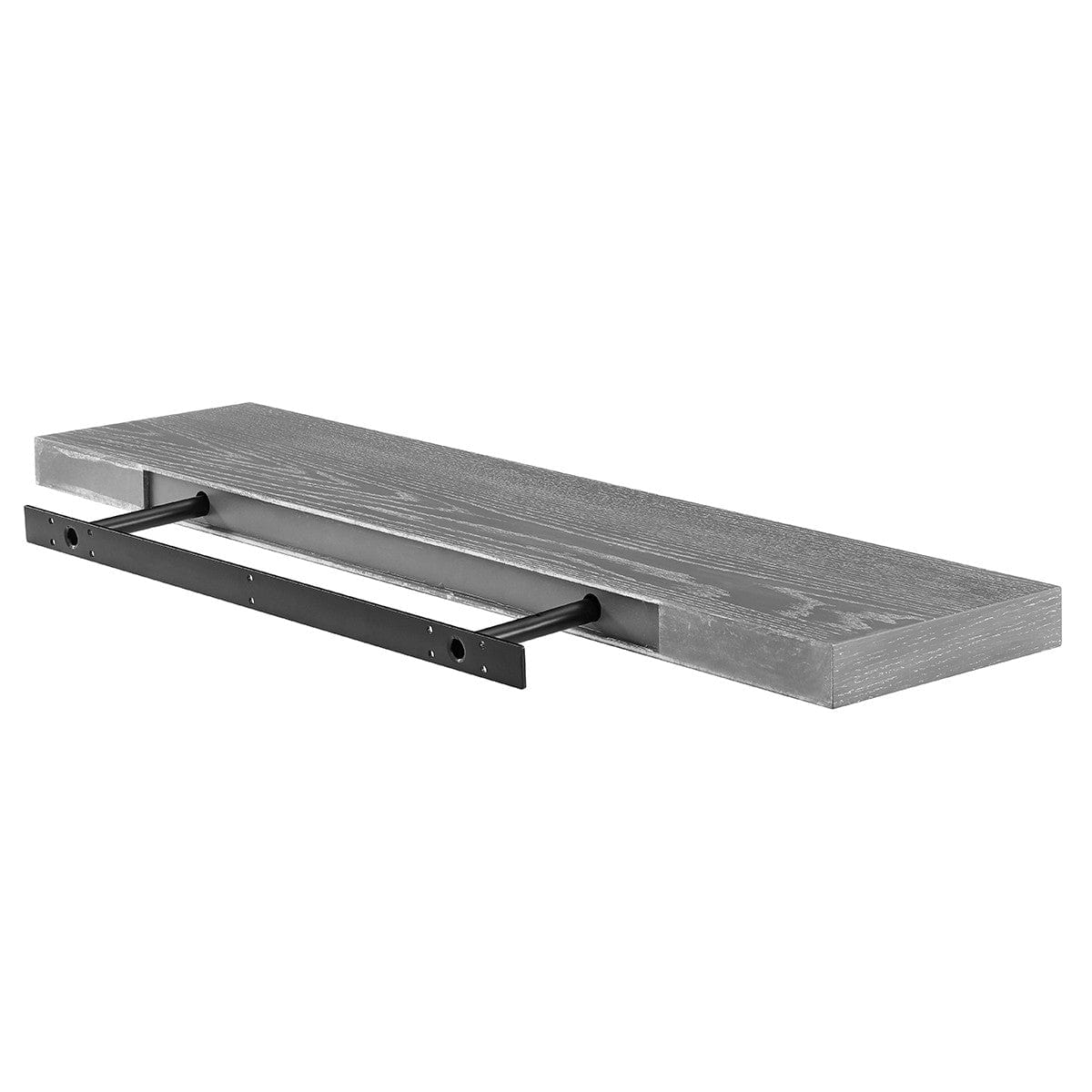 43" Dark Gray Whitewash Wooden Floating Shelf - Homeroots