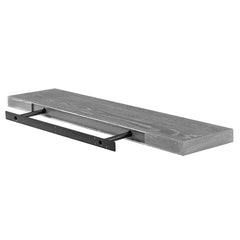 43" Dark Gray Whitewash Wooden Floating Shelf - Homeroots