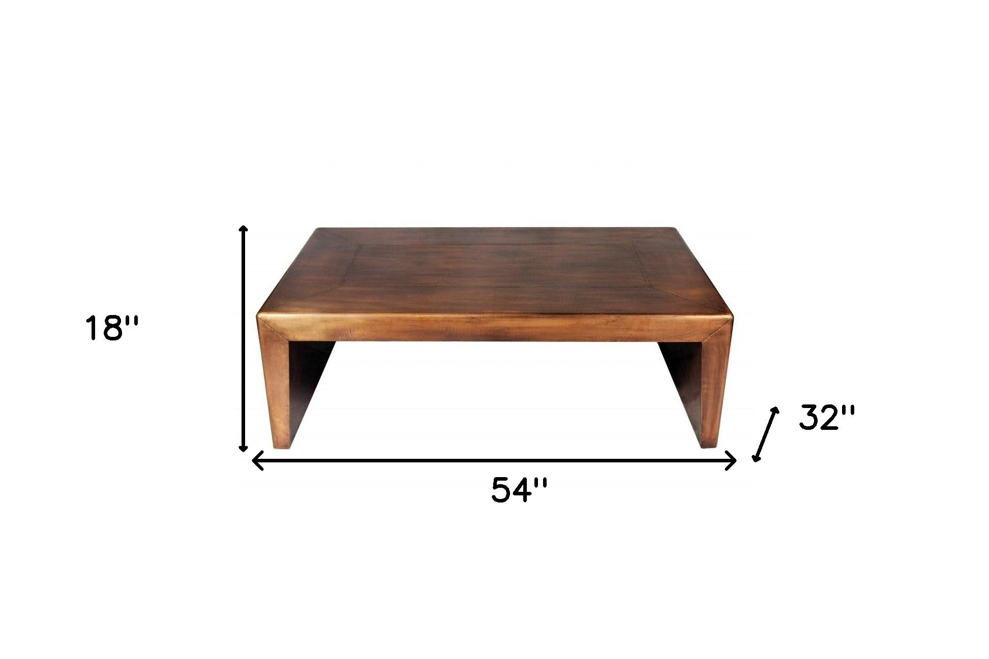 Modern Copper Tone Coffee Table - Homeroots