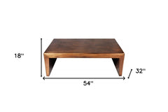 Modern Copper Tone Coffee Table - Homeroots