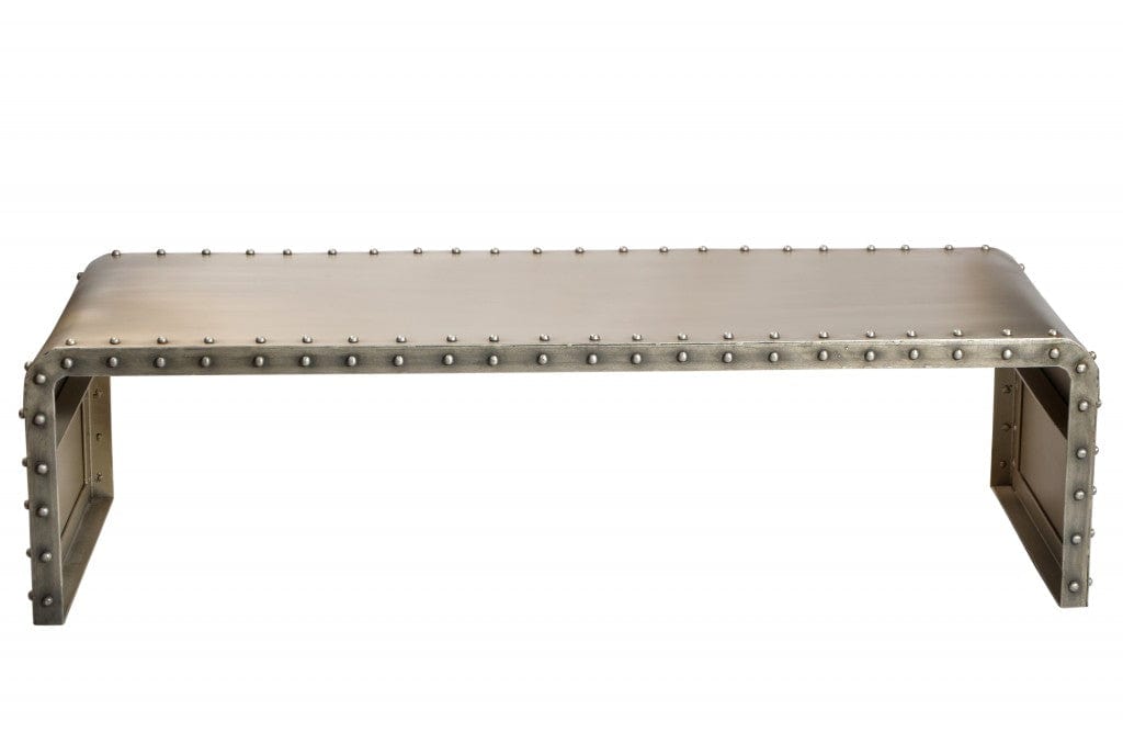 Bench Shaped Metal Coffee Table - Homeroots