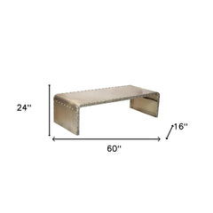 Bench Shaped Metal Coffee Table - Homeroots