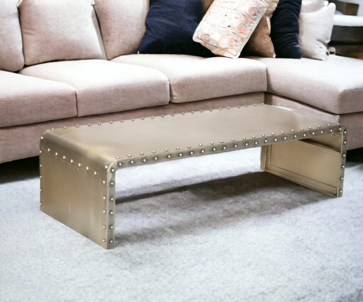 Bench Shaped Metal Coffee Table - Homeroots