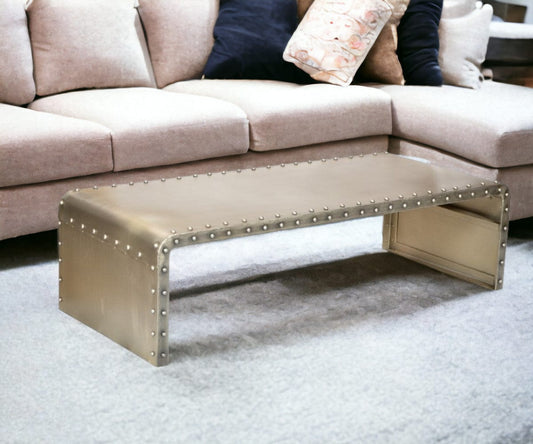 Bench Shaped Metal Coffee Table - Homeroots