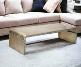 Bench Shaped Metal Coffee Table - Homeroots