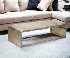 Bench Shaped Metal Coffee Table - Homeroots