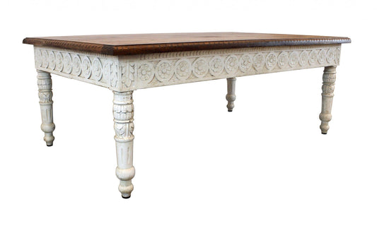 Brown and White Decorative Coffee Table - Homeroots