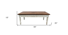 Brown and White Decorative Coffee Table - Homeroots