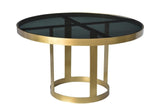 Round Black and Gold Modern Coffee Table - Homeroots