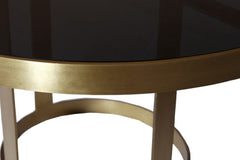 Round Black and Gold Modern Coffee Table - Homeroots