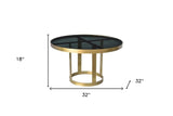 Round Black and Gold Modern Coffee Table - Homeroots - Flyclothing LLC