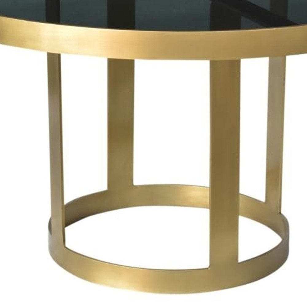 Round Black and Gold Modern Coffee Table - Homeroots - Flyclothing LLC