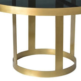 Round Black and Gold Modern Coffee Table - Homeroots