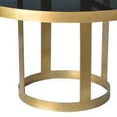 Round Black and Gold Modern Coffee Table - Homeroots