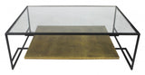 Modern Black and Gold Glass Coffee Table - Homeroots