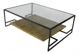 Modern Black and Gold Glass Coffee Table - Homeroots - Flyclothing LLC