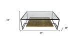 Modern Black and Gold Glass Coffee Table - Homeroots
