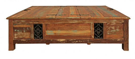 Rectangular Storage Wood Coffee Table - Homeroots