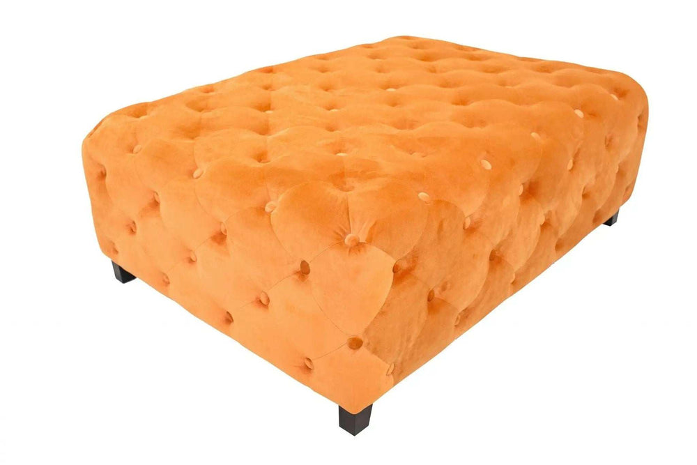 Velvety Orange Modern Square Coffee Table - Homeroots - Flyclothing LLC