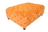 Velvety Orange Modern Square Coffee Table - Homeroots