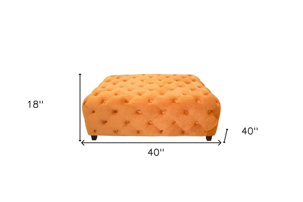 Velvety Orange Modern Square Coffee Table - Homeroots - Flyclothing LLC