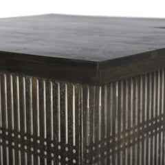 Rustic Brown Carved Wood Storage Coffee Table - Homeroots