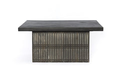 Rustic Brown Carved Wood Storage Coffee Table - Homeroots