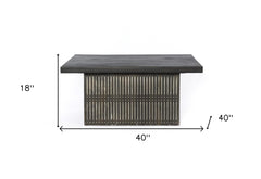 Rustic Brown Carved Wood Storage Coffee Table - Homeroots