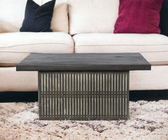 Rustic Brown Carved Wood Storage Coffee Table - Homeroots