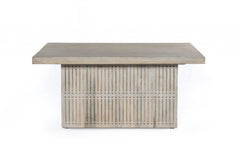 Rustic Graywash Carved Wood Storage Coffee Table - Homeroots