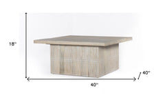 Rustic Graywash Carved Wood Storage Coffee Table - Homeroots