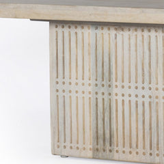 Rustic Graywash Carved Wood Storage Coffee Table - Homeroots