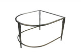 Set of 2 Black Marble Top and Glass Coffee Tables - Homeroots