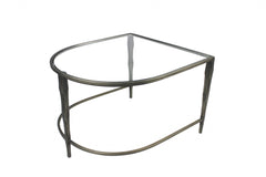 Set of 2 Black Marble Top and Glass Coffee Tables - Homeroots