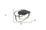 Set of 2 Black Marble Top and Glass Coffee Tables - Homeroots - Flyclothing LLC