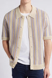 Men's Plus Size Striped Button Down Short Sleeve Shirt - Trendsi