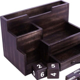 Black Rustic Wood Desk or Counter Organizer - Homeroots - Flyclothing LLC