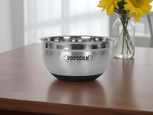 Sleek Stainless Steel Popcorn Serving Bowl - Homeroots - Flyclothing LLC