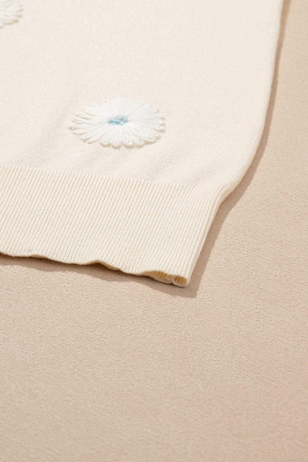 Daisy Round Neck Short Sleeve Knit Top - Trendsi - Flyclothing LLC