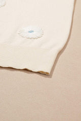 Daisy Round Neck Short Sleeve Knit Top - Trendsi - Flyclothing LLC