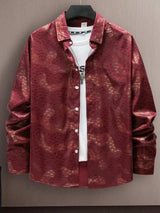 Men's Full Size Collared Neck Long Sleeve Shirt Plus Size - Trendsi - Flyclothing LLC