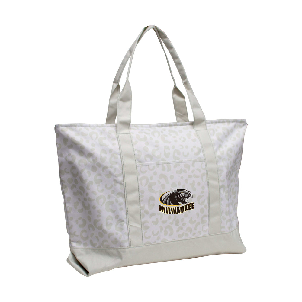 Wisconsin - Milwaukee Leopard Print Pattern Tote - Logo Brands - Flyclothing LLC