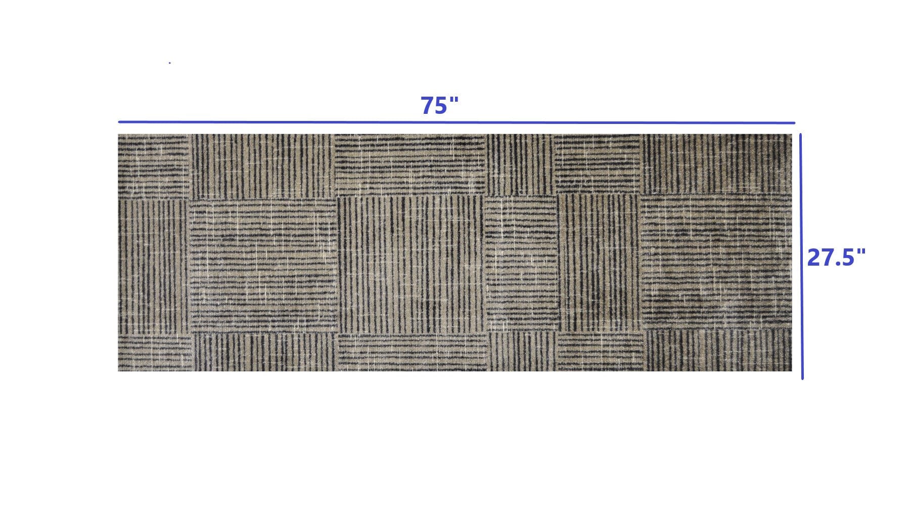 2' X 6' Modern Geo Lines in Squares Washable Runner Rug - Homeroots