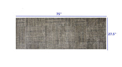 2' X 6' Modern Geo Lines in Squares Washable Runner Rug - Homeroots