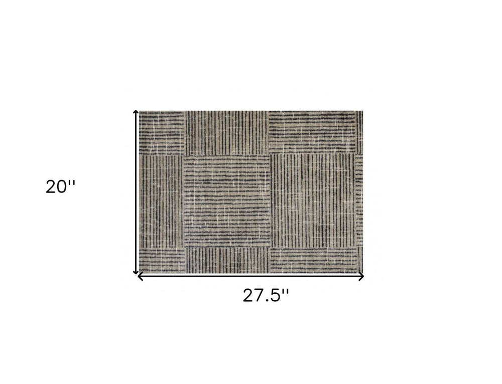 2' X 3' Modern Geo Lines in Squares Washable Floor Mat - Homeroots - Flyclothing LLC